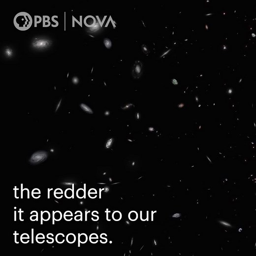 The farther away a galaxy is, the redder it appears to our telescopes. This strange phenomenon is called “redshift.” Here’s how it works: | NOVA l PBS