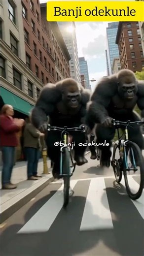 Epic Gorilla Bicycle Race Through the City | Hyper-Realistic Action Shot