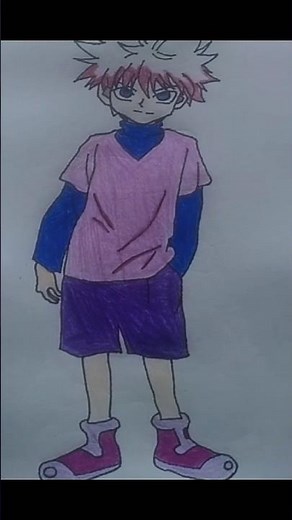 Killua Zoldyck Drawing💘💘- Stickman To Full Body Drawing