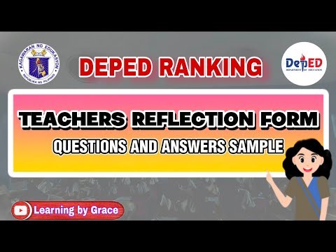 TEACHERS REFLECTION FORM SAMPLE | QUESTION & ANSWER