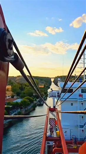 Passing through #corinthcanal #Greece 🇬🇷🚢 The iconic 6.4 km Corinth Canal, one of the narrowest navigable canals in the world. Carved straight through the Peloponnese and towering limestone walls – up to 79 meters high. A truly spectacular mix of engineering natural drama; a dream of ancient rulers, finally completed in the 19th Century. Connecting the Aegean & Ionian Seas; a shortcut that saves ships 700 km of travel. #marlownavigation #maritime #shipping #ΙσθμόςΚορίνθου #Canal #Ισθμός #Κόρι