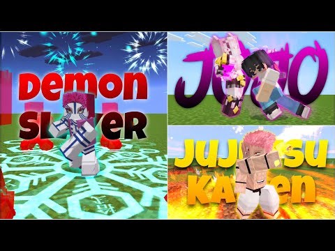 This 3 Anime Addons are Amazing ! | demon slayer addon mcpe 1.21 | jujutsu kaisen addon mcpe 1.21