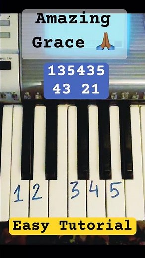 Amazing Grace Easy Worship song Piano Tutorial #piano #pianotutorial #music #pianocover #shorts