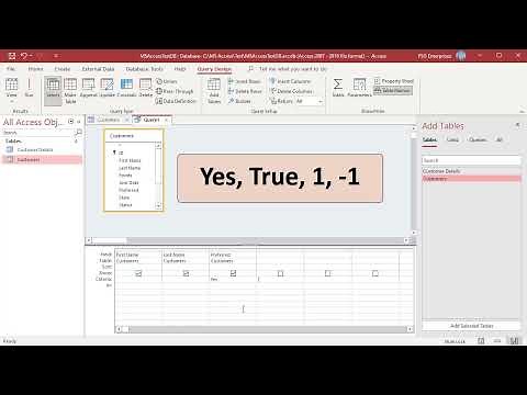 Criteria for Yes No Fields in MS Access - Office 365