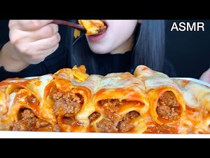 ASMR Cheesy Cannelloni Pasta | MUKBANG (Eating Sounds)