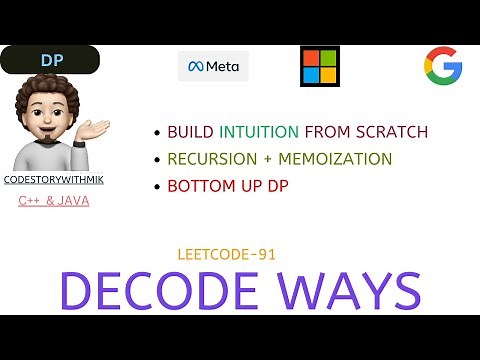 Decode Ways | Recursion | Memo | Bottom Up | Leetcode 91