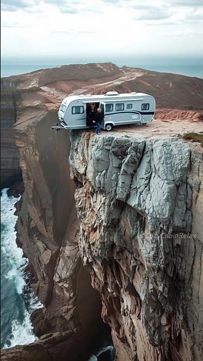 Park at the Cliff: Incredible Cliffside Camper Van! #cabinview #mountainscenery