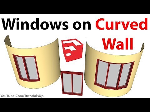 Cut an opening in a curved wall and Bend Window | SketchUp