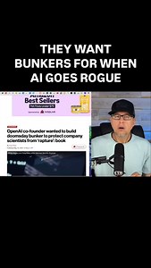 The Co-Founder of ChatGPT maker OpenAI wants a doomsday bunker built to protect top researchers for when AI goes rogue and destroys humanity. #skynet #ai #apocalypse #doomsday #endtimes Watch the entire podcast at the link below 👇🏽 https://youtu.be/H6UodYuI_64?si=NKxQm1VeNO6t1hWH | End Time Headlines