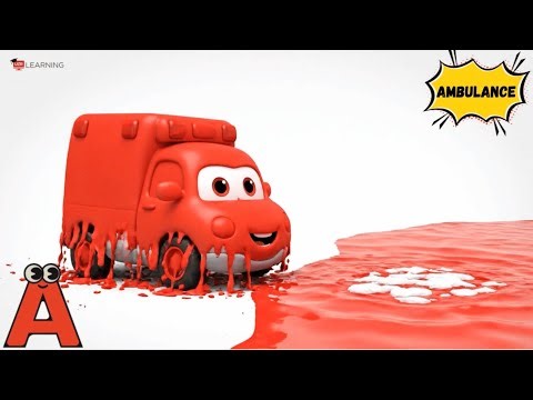 A to Z Color Vehicles 🚗🚒 | Learn Colors & Vehicles for Kids | Fun Preschool Animation #abcd #kids