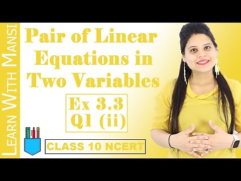 Class 10 Maths | Chapter 3 | Exercise 3.3 Q1 ii | Pair Of Linear Equations in Two Variables | NCERT