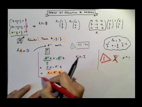 point bilan sur la résolution de système avec les matrices
