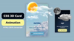 3D Card Animation Using HTML CSS & JavaScript | CSS Animation | Slide Card | Rotate Animation