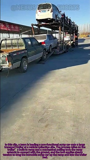 Junkyard Car Loading: Towing Scrap Vehicles Onto a Trailer (Simple Practical Process)