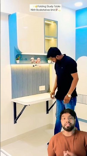 Folding study table #short #woodworking #interiordesign #design #viralvideo