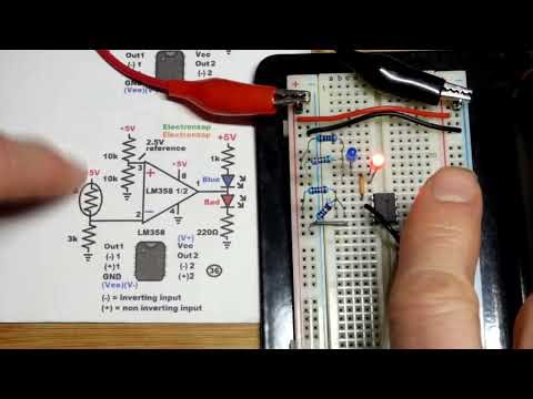 LDR Inverting Op Amp Light Level Dependent Resistor Circuit With Alternating LEDs