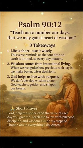 Psalm 90:12 Explained — How to Live with Wisdom Every Day #christianshorts