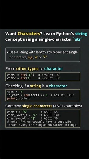 Single character 'str' in python #shorts #python #ytshorts