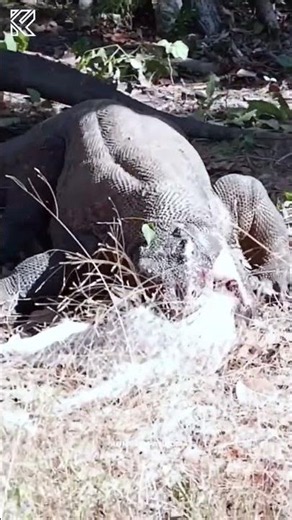 They don’t just take bites… they swallow it WHOLE! 🐐 #komodo #wildlifeshorts