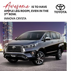 3.4K views · 84 reactions | The Innova Crysta is synonymous with space. It doesn’t just have great legroom in the 1st and the 2nd row, but it has ample legroom even in the third row. Test drive and book one this festive season to add space to your celebrations. Visit: https://bit.ly/NewInnovaCrysta #Toyota #InnovaCrysta #UnmatchedUnrivaled #NewInnovaCrysta #CelebrateWithToyota | Toyota India | Facebook