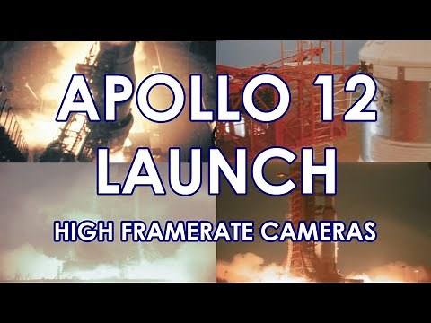Apollo 12 Launch High-Framerate Cameras - Real speed and Slow motion, Multiple views, 60fps, 4K