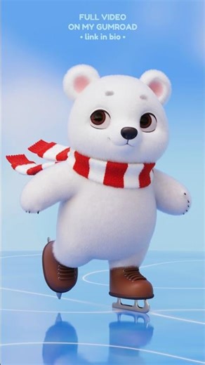 3D Polar Bear in Blender🐻‍❄️ #3dmodeling #3dcharacter #blender3d #3dsculpting #cartooncharacter