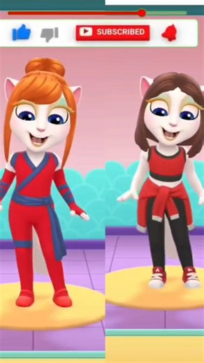 Talking Angela 2 Fashion Battle! 🐱💖 Which look is your favorite?#MyTalkingAngela2 #TalkingAngela