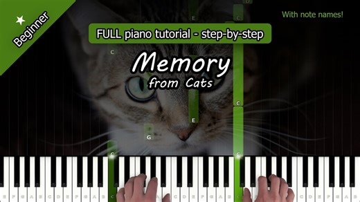Memory from Cats - Andrew Lloyd Webber - Full Piano Tutorial for Beginners (easy