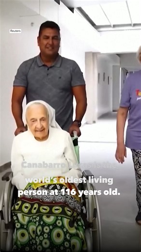 Brazilian nun Inah Canabarro Lucas was born on June 8, 1908, making her the world's oldest living person at 116. https://abcnews.link/z2jjfYQ | Good Morning America
