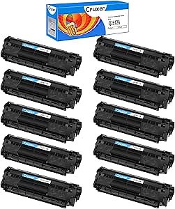 Cruxer Compatible Toner Cartridge Replacement for HP 12A Q2612A use for Laser Jet 1020 1012 1022 1010 1018 1022n 3015 3030 3050 3052 3055 M1319F Printer (Black, 10-Pack)