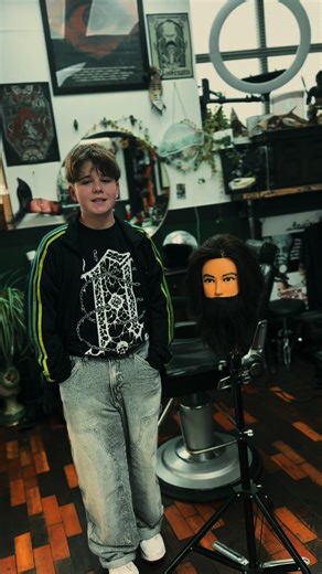 The actual boss spent the day at the shop learning today 💈 just basic combing and sectioning 💈 #theboss #fatherandson #teaching #barber #goodtimes