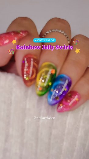 52K views · 3.7K reactions | Rainbow Jelly magnetic cat eye swirls!...