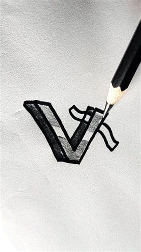 easy draw the word V by sketch #reelsviralシ #pencil #artist #artgallery #drawing #englishlearning #teaching | Umme Neaha | Facebook