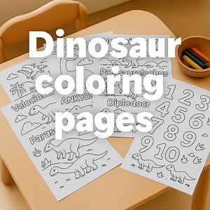 Dinosaur Theme Coloring Pages (dinosaurs, Numbers, Alphabet) - Etsy