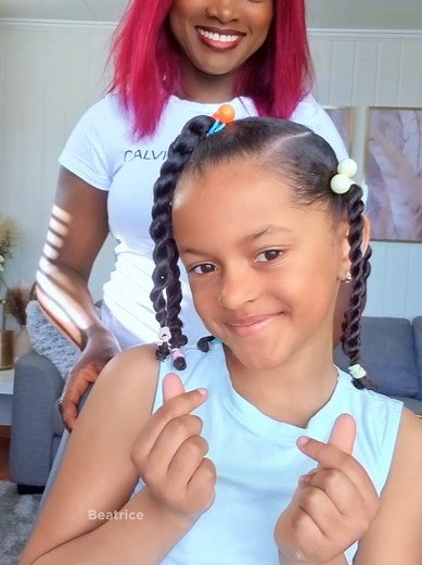 Cute kid’s hairstyle #protectivehaistyle #kidshairstyle #naturalhairstyle #easyhair #momlife