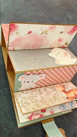 Easy pop up book card #tutorial #growingcraft #diy #popupcard #babyscrapbook #handmadescrapbook