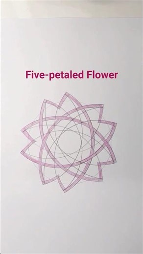 Five-petaled Flower #mathart #geometricdrawing #geometry #compass #maths