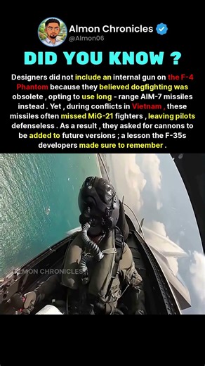 Designers did not include an internal gun on the F-4 Phantom because they believ...