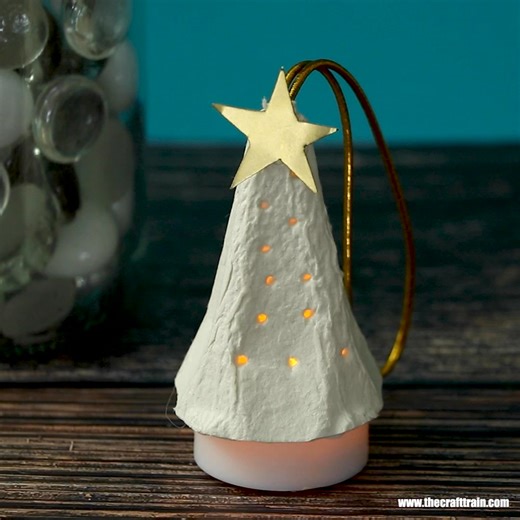 513K views · 2.8K reactions | Here's a cute upcycling idea for Christmas. Got an empty egg carton and some LED tealights somewhere at home? Turn them into an egg carton Christmas tree that lights up! | The Craft Train | Facebook