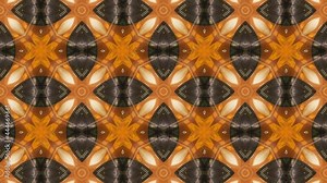 Mosaic pattern with a simple symmetrical design. A looped motion graphic on an orange background