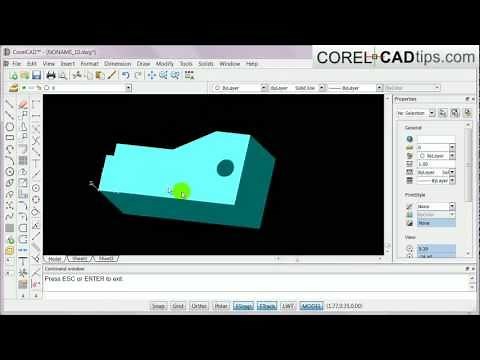 CorelCAD - Drawing 3D using weld, unify and subtract tool