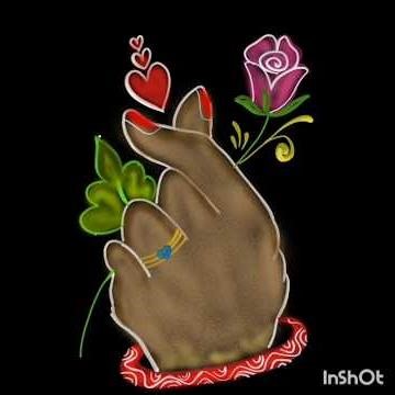 Finger Heart Love Art ❤️🌹 Beautiful Hand Drawing | Simple Digital Art