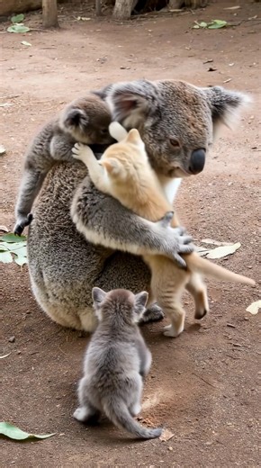 When a Koala Mom Adopts a Kitten 🐨🐱❤️ | Beauty Of Nature