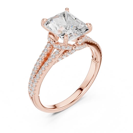 Engagement Ring CAD STL 3DM Jewelry Design File Rose Yellow Gold 3D Print Ready - Etsy