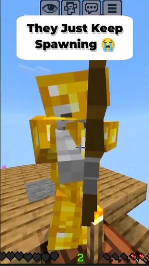 Hostile Mobs Took Over Our Island 😭 | Minecraft One Block EP.2 #shorts