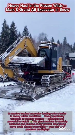 Heavy Haul in the Frozen Wilds – Mark & Grund AB Excavator in Snow