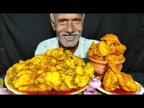 ASMR Eating: Oily Mutton Fat Curry, Oily Chicken Curry with Rice || Indian Mukbang || Eatung Show