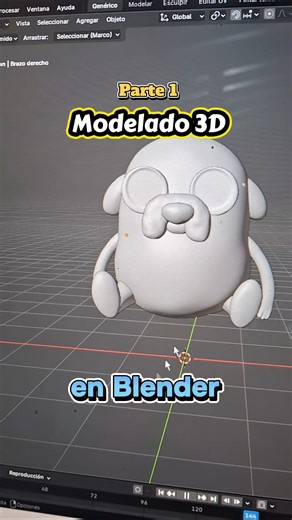 Parte 1: Modelando objeto 3D en Blender. 🐶 Jake, el perro.#horadeaventura #3d #blender
