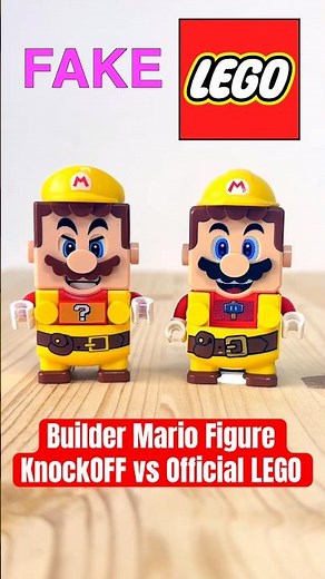 Builder Mario Figure Compare: Bootleg Vs Official LEGO #mario #knockofflego #comparison #fakelego