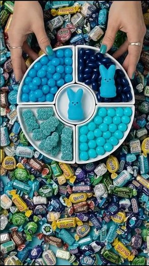 Satisfying Blue Candy Platter ASMR